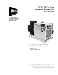 HPU-750 Hydraulic Power Unit User Manual